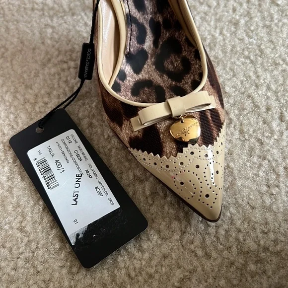 Dolce & Gabbana Vero Cuoio leopard print sling back heels . 100% authent… - Picture 8 of 9